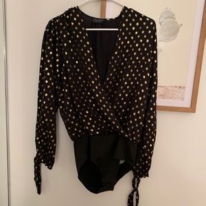 Zara black/gold Bodysuit